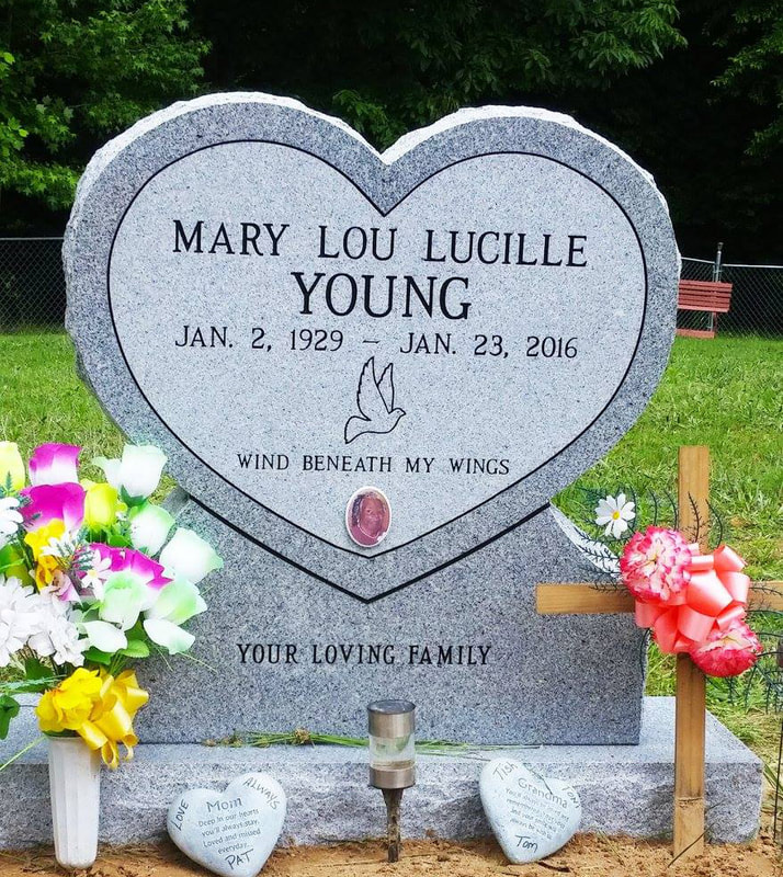 Heart shaped Upright Cemetery Headstone