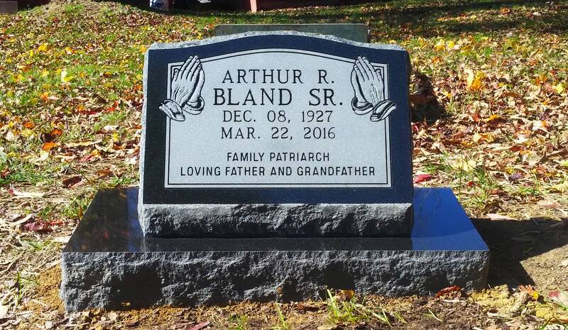 Slanted Headstone in Jet Mist Granite