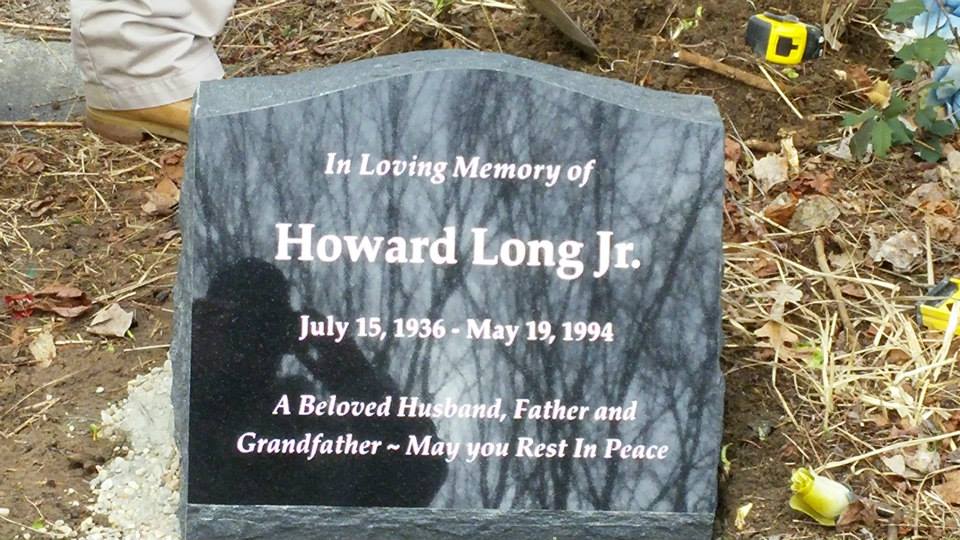 Slanted Headstone in Jet Black Granite