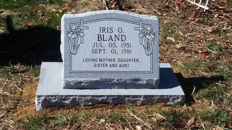 Slant Headstone in star blue granite